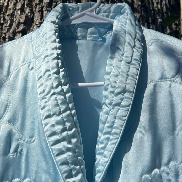 Queen! Nordstrom 80s Silky Quilted Robe Long Elegant satin, Pockets, Small VTG - Picture 2 of 9